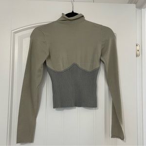 NWOT Zara Corset Turtleneck 2 toned Sweater